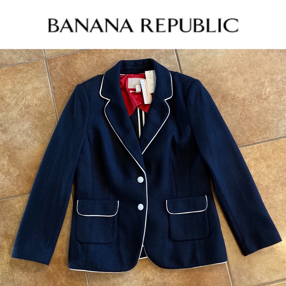 Banana Republic Navy Blazer PETITE 14